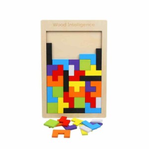 木製テトリスパズル ジグソーパズル 知育玩具 おもちゃ (1種類)