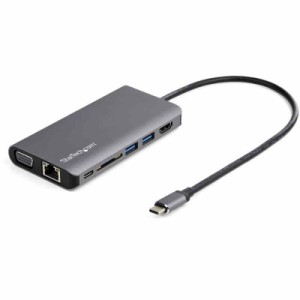 StarTech.com USBマルチハブ/USB-C/4K HDMI又はVGA/100W PD/3xUSB/SD/AUX