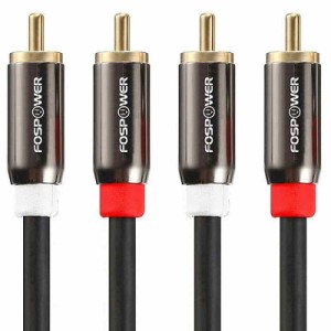 FosPower 2RCA → 2RCA (赤/白) (オス-オス) ステレオ オーディオケーブル【24K金メッキコネクタ | 銅コア】 … (4.5m)