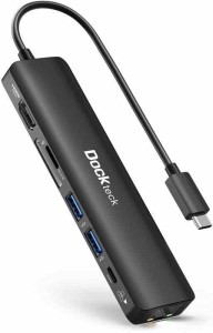 USB C ハブ アダプタ Dockteck Type c ハブ (7-IN-1, ブラック)