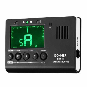 Donner デジタルメトロノーム チューナー トーンジェネレーター 3 in 1 ギター/ピアノ/トランペット/クロマティック楽器用 DMT-01