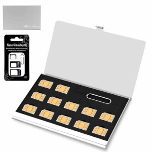 BLUECRAFT nanoSIMカードケース 最大12枚収納【nanoSIM 12枚】アルミ片面タイプ 薄型 スリム 紛失防止 出張 海外旅行 SIM変換アダプター