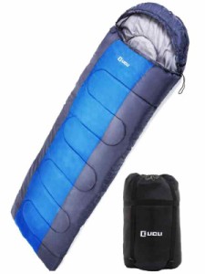 寝袋 冬用 オールシーズン シュラフ LICLI寝袋 1.8kg コンパクト 収納袋付 8色 (ブルー)
