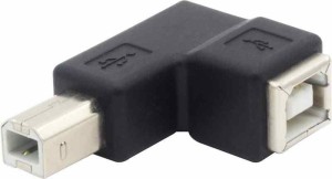 オーディオファン USB変換コネクター USB Bタイプ L字型 変換 アダプター ブラック