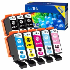 LxTek KUI-6CL-L 互換インクカートリッジ エプソン(Epson)用 KUI クマノミ インク 6色セット+黒2本(合計8本) 大容量/説明書付/残量表示/
