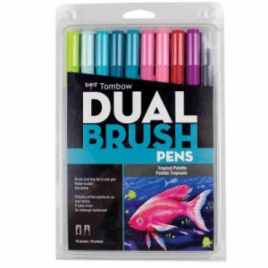 トンボ鉛筆 筆ペン デュアルブラッシュペン ABT (J.10色セット(トロピカル))