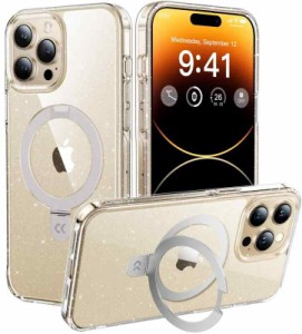 CASEKOO スマホケース iPhone用スマホケース リングタンド付シリーズ 隠し収納式 耐衝撃 指紋防止 ストラップホール付き (iPhone 14Pro 