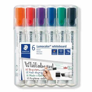 ステッドラー(STAEDTLER) ホワイトボードマーカー ルモカラー 角芯 太字 6色 351 B WP6