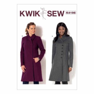 【Kwik Sew】Misses Swan-Neck Coats スワンネックコートの型紙セット K4198 サイズ：XS-S-M-L-XL