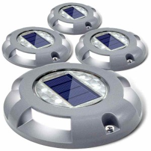 Siedinlar ガーデンライト 屋外 埋め込み式 ソーラーライト 防水 LED 金属製 (白光)