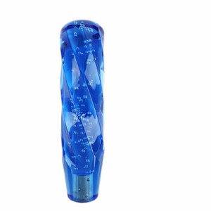 [SCGEHA] 汎用 クリスタルシフトノブ バブル ツイスト 泡入り アダプター付き 3カラー 20cm (ブルー)