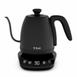 (T-fal)【オンライン】  電気ケトル 1.0L ドリップ コーヒー 温度調節 「カフェ コントロール」 保温 ブラック KO9238JPA