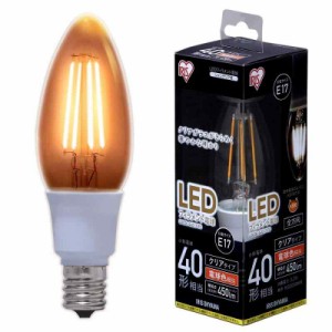 オーヤマ LED電球 メント 口金直径17mm 40W形相当 電球色 全配光タイプ クリア LDC3L-G-E17-FC