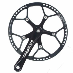 JNP 53T 航空アルミニウム超軽量折りたたみ自転車クランクセットクランク長:170mm (ブラック, 53T)