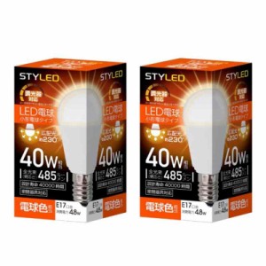 スタイルド LED電球 2個セット E17 電球色 40W形相当 調光器対応 ミニクリプトン形 広配光タイプ 密閉器具対応 HA4D17L2