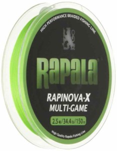 Rapala(ラパラ) PEライン ラピノヴァX マルチゲーム 150m 4本編み RLX150M (ライムグリーン)