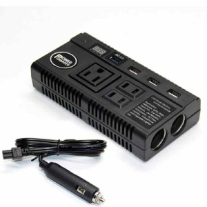 インバーター 12V 24V 120W 直流DC12V/24Vを交流AC110Vに 変換 シガーソケット コンセント カーインバーター 車載用 USB 車載器 キャンプ