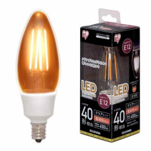 オーヤマ LED電球 メント シャンデリア球 口金直径12mm 40W形相当 電球色 全配光 密閉器具対応 クリア LDC3L-G-E12-FC