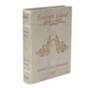 秋月貿易 アンティーク調 ブック型 シークレットブック 小物入れ (Sサイズ, Treasure Island)