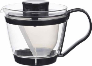 iwaki(イワキ) 耐熱ガラス ティーポット レンジのポット 茶器 400ml KT863-BK