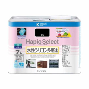 カンペハピオ ペンキ  水性 つやあり くろ 7L 水性シリコン多用途 日本製 ハピオセレクト 00017650021070