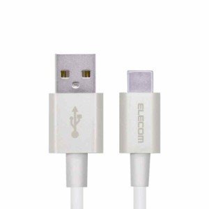 エレコム スマホ用USBケーブル USB(A-C) 認証品 やわらか耐久 0.3m 【iPhone15 対応検証済】 ホワイト