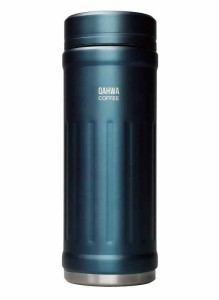 シービージャパン 水筒 直飲み 真空断熱 2層構造 テフロン加工 ブルー 410ml カフア コーヒー ボトル QAHWA