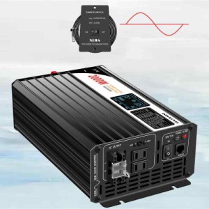 正弦波dc-acコンバーター 12v 正弦波 50 60切り替え 瞬間最大4000W,カーインバーター,AC コンセント×2 非常電源・に 防災 太陽光発電 LC