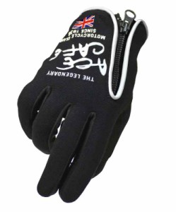 ACE CAFE LONDON ZIP MESH GLOVE (ブラック/ホワイト, M)