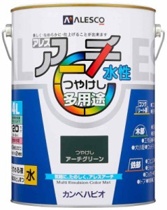 カンペハピオ ペンキ  水性 つやけし 水性 日本製 アレスアーチ (4L, アーチグリーン)