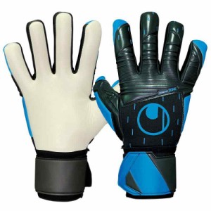 uhlsport (ウールシュポルト) 試合用 サッカー GK キーパーグローブ ソフト ハーフネガティブ プロ コンプ (ブラック×シアン, 8)