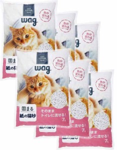 [Amazon] Wag 紙の猫砂 7L×6袋 42L 無香料 (ケース販売)