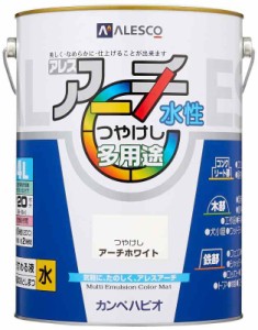 カンペハピオ ペンキ  水性 つやけし 水性 日本製 アレスアーチ (4L, アーチホワイト)