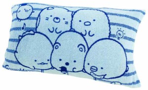 モリピロ すみっコぐらし 枕カバー ブルー 43cm x 63cm のびのび (フリーサイズ) すみっこぐらし  キャラクター グッズ 抗菌 防臭 タオル