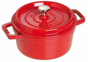 staub ストウブ 「 ピコ ココット ラウンド ブラック/グレー/チェリー 」 (20cm)