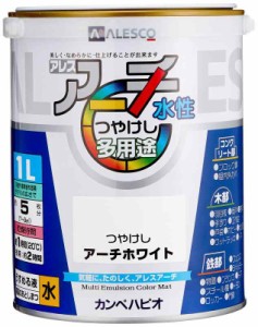 カンペハピオ ペンキ  水性 つやけし 水性 日本製 アレスアーチ (1L, アーチホワイト)