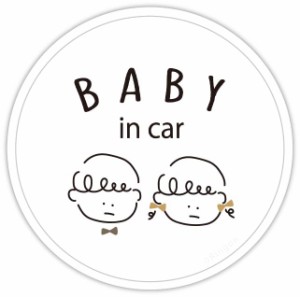 【Ringon】りんごん baby in car わんぱくキッズ カーマグネットステッカー (BABY 男の子&女の子)