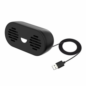 Apqfw PC スピーカー USB ノートパソコン用小型ケーブル接続拡声器 LEDライト付きＨＭ-5015, ブラック