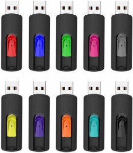 RAOYI USBフラッシュドライブ USB 2.0 メモリースティック バルクパック 16GB サムドライブ ジャンプドライブ スイベルペンドライブ 5色 