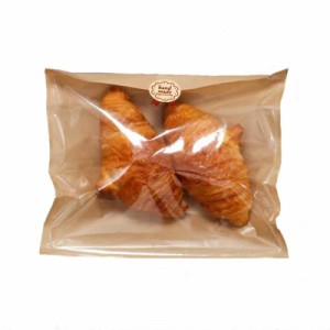 パン袋 焼きたてのパン袋 サンドイッチバッグ ベーキング包装 クラフト紙 セミフィルム紙 ヒートシール可能 ラッピングシール付き 100枚