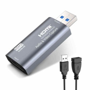 KINGONE HDMI キャプチャーボード ゲームキャプチャー USB3.0 60fps 1080P ゲーム実況生配信、ライブ会議、ライブビデオ配信、画面共有、