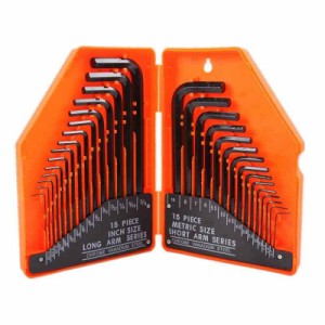 六角レンチセット 六角棒レンチセット L型レンチ 30本組 精密レンチセット(0.028-3/8in、0.7-10mm) 30pcs … (オレンジ)