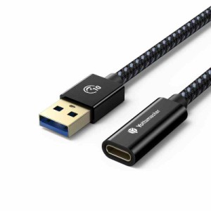 Yottamaster USB 変換アダプタ USB3.1 Gen2 変換ケーブル 10Gbps高速データ転送 ブラック (1m, Aオス-Cメス)