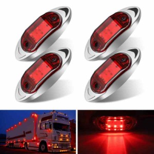 サイドマーカー ランプ 24Vトラック LEDライト 高輝度 防水 (6LED Red)