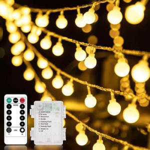 Auting フェアリーライト 全長10M 100個電球 クリスマスライト 電池式 リモコン付き イルミネーションライト 8種点灯モード 明るさ無段階