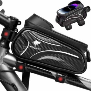 WOLFILIST 自転車 スマホホルダー バイク スマホホルダー 防水 ロードバイク スマホホルダー 自転車 バッグ トップチューブバッグ 360度