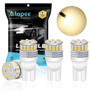 ALOPEE（4個入り）明るい暖かい白色LED室内電球12V-24V、18個3014チップT10用車交換用電球T15 194 168 912 2825 501 W5Wマップドームナン