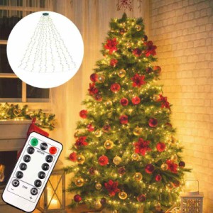 クリスマスツリーライト ledライト クリスマスツリー 2M 10本 200球 イルミネーションライト クリスマスツリー飾りライト USB式 メモリー