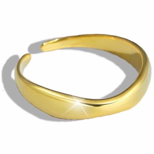 RLYKAL 指輪 リング ウェーブリング 男女兼用 フリーサイズ 11〜17号 (フリーサイズ, フォーエバー１個)