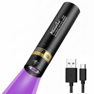 Alonefire SV94 3W 紫外線 ブラックライト 強力 小型 UV LED ライト 波長365nm USB式 アニサキスライト ウッド灯検査 ペット尿検出器 ス